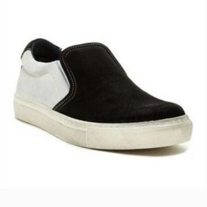 Rogue Riave Slip On Leather Sneakers Shoes Black White MADE IN PORTUGAL RRP $350